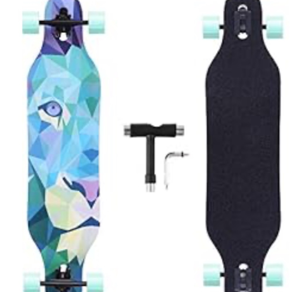 Colorful Geometric Lion Longboard